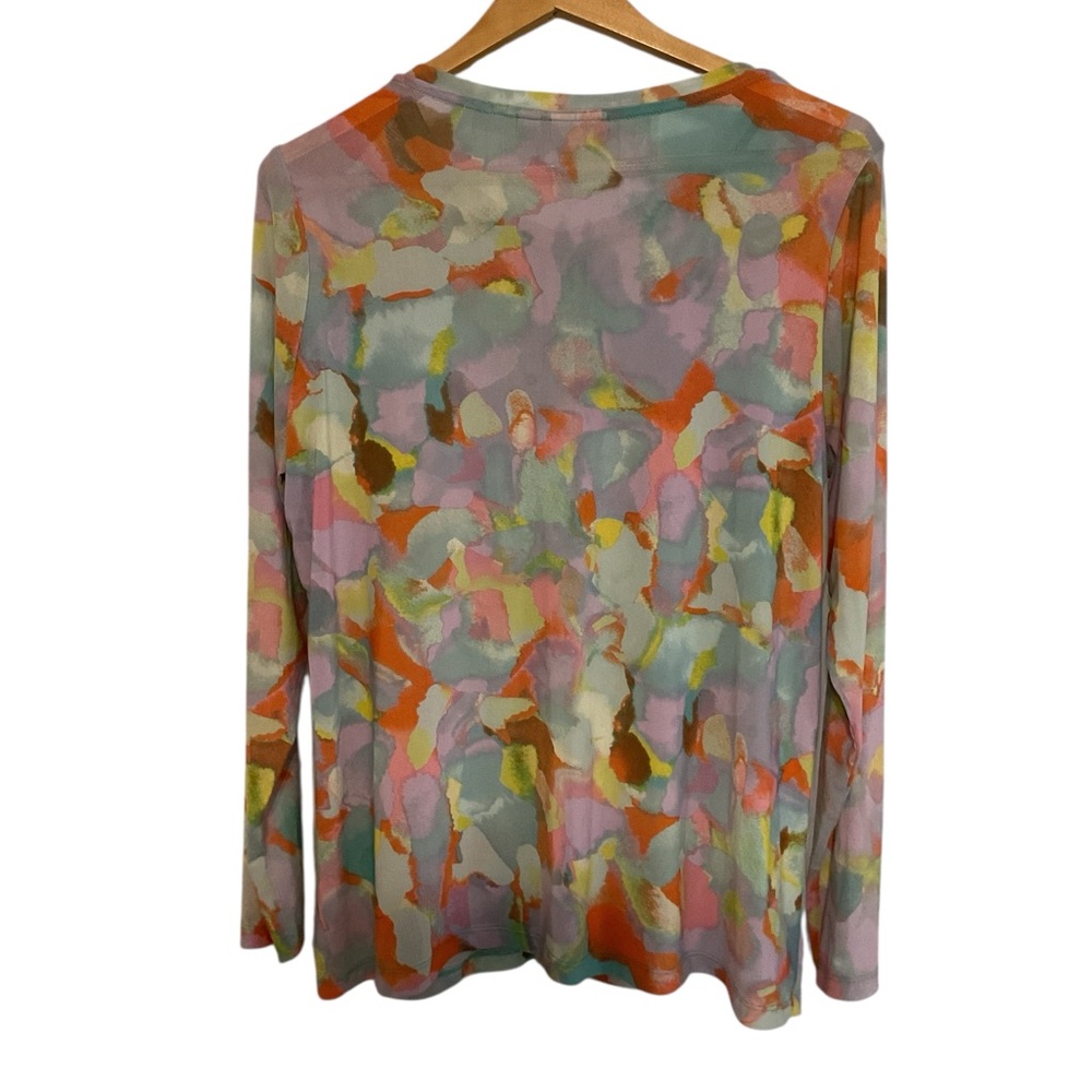 LOGO by Lori Goldstein‎ Multicolor 70s Abstract Cardigan size M Y2K - Picture 9 of 10